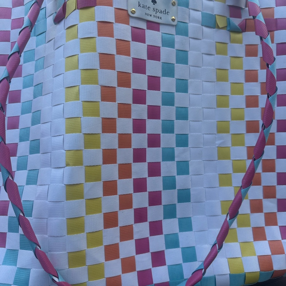 Kate Spade New York Rainbow Woven Tote Women’s EUC - Picture 3 of 7